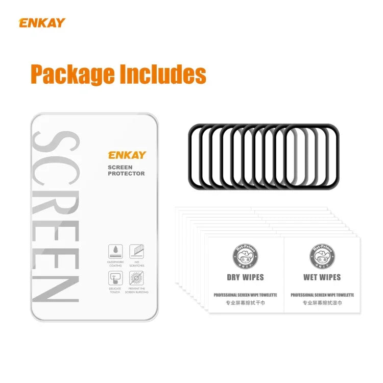 10개 세트 Apple Watch Series 6/5/4/SE 40mm용 ENKAY Hat-Prince 3D 풀 스크린 PET 곡면 핫 벤딩 HD 화면 보호 필름, Apple Watch Series 6/5/4/SE 40mm용