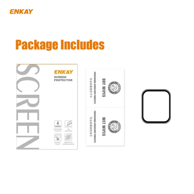 ENKAY 햇-프린스 3D 풀 스크린 소프트 PC 엣지 + PMMA HD 화면 보호 필름, 애플 워치 6/5/4/SE 44mm용, 애플 워치 6/5/4/SE 40mm용