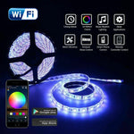 5M 5050 RGB LED 스트립 라이트 WIFI 스마트 홈 전원 키트 세트 (방수 아님)