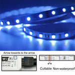 5M 5050 RGB LED 스트립 라이트 WIFI 스마트 홈 전원 키트 세트 (방수 아님)