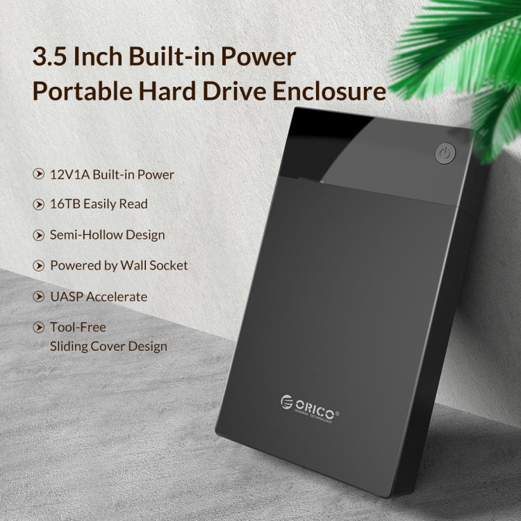 ORICO 3599U3 2.5 / 3.5인치 휴대용 하드 드라이브 인클로저, 유럽 플러그, 유럽 플러그