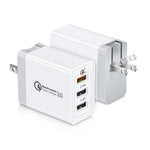 SDC-30W 30W QC 3.0 USB + 2.4A 듀얼 USB 2.0 포트 휴대폰 태블릿 PC 범용 고속 충전기 여행용 충전기, 미국 플러그, 미국 플러그