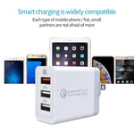 SDC-30W 30W QC 3.0 USB + 2.4A 듀얼 USB 2.0 포트 휴대폰 태블릿 PC 범용 고속 충전기 여행용 충전기, 미국 플러그, 미국 플러그