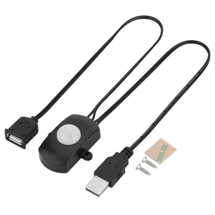 DC 5V/12V/24V USB 인체 적외선 PIR 모션 센서 스위치 LED 조명 스트립용, 검정, 흰색