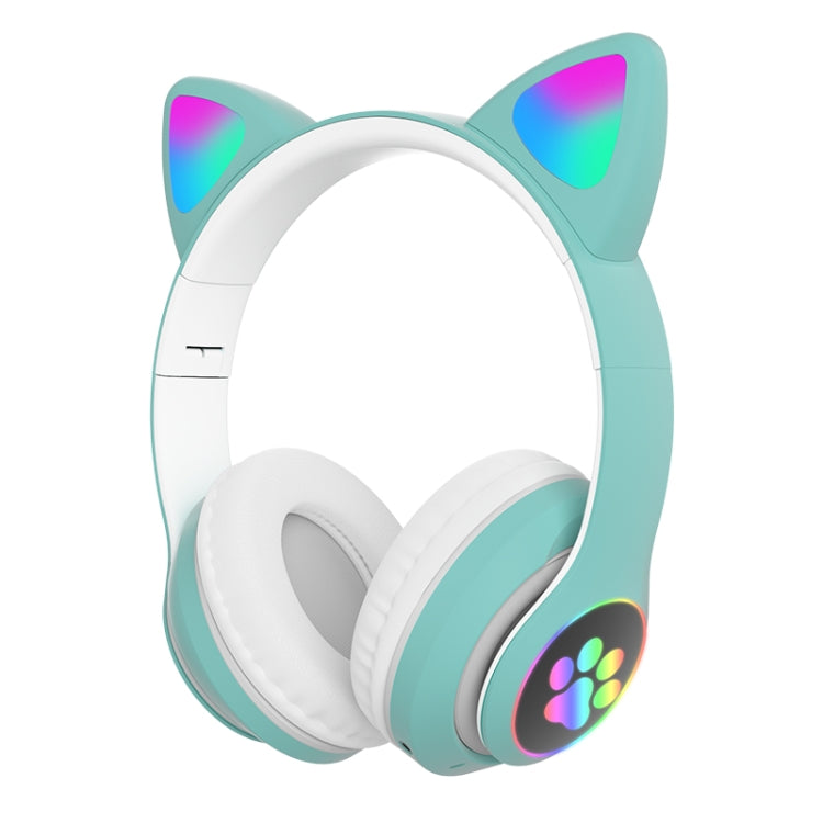 TN-28 3.5mm 블루투스 5.0 듀얼 연결 RGB 고양이 귀 베이스 스테레오 노이즈 캔슬링 헤드폰 TF 카드 지원 마이크 포함