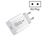SDC-20W PD 20W 단일 USB-C / Type-C 인터페이스 여행용 충전기, EU 플러그, US 플러그, UK 플러그