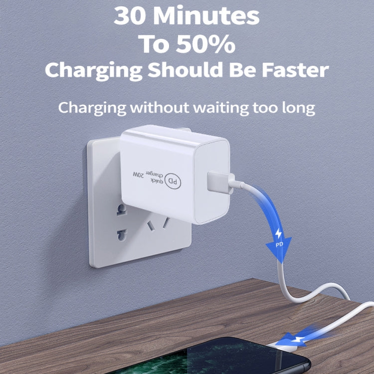 SDC-20W PD 20W 단일 USB-C / Type-C 인터페이스 여행용 충전기, EU 플러그, US 플러그, UK 플러그