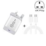 SDC-20W 2-in-1 PD 20W USB-C / Type-C 여행용 충전기 + 3A PD 3.0 USB-C / Type-C to USB-C / Type-C 고속 충전 데이터 케이블 세트, 케이블 길이: 1m, US 플러그, EU 플러그, UK 플러그