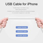XJ-017 3A USB Male to 8 Pin Male Fast Charging Data Cable,  Length: 1m, 1m