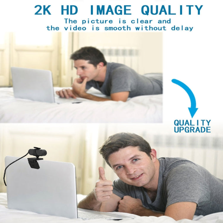 B1 400만 화소 2K 해상도 HD 1080P 360도 회전 웹캠, 마이크 및 삼각대 포함