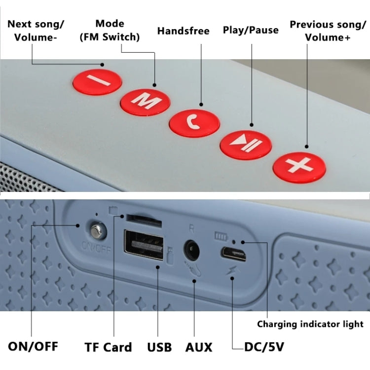 T&G TG271 TWS 서브우퍼 블루투스 스피커, 꼬임 방지 로프 포함, USB/AUX/TF 카드/FM 지원