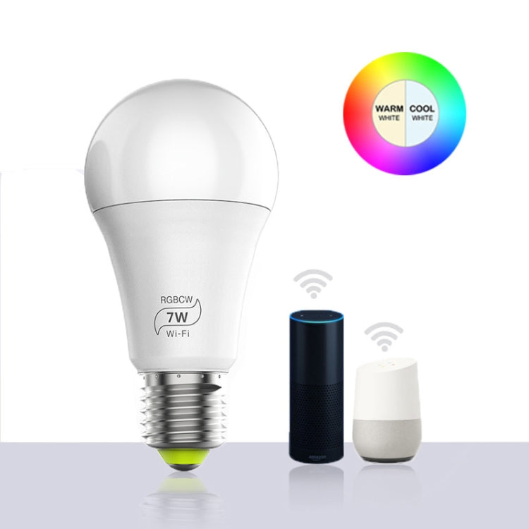 7W E27 RGBCW WIFI LED 스마트 전구 무선 스마트 홈 자동화 조명