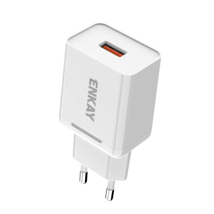 ENKAY Hat-Prince T006-1 18W USB QC 3.0 고속 충전 여행용 충전기 전원 어댑터, EU 플러그