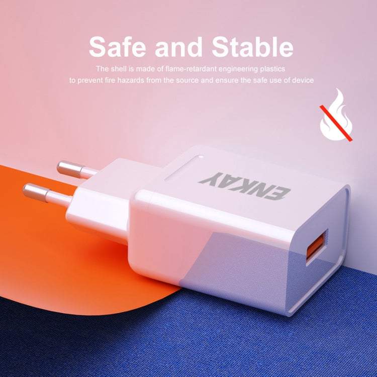 ENKAY Hat-Prince T006-1 18W USB QC 3.0 고속 충전 여행용 충전기 전원 어댑터, EU 플러그