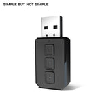 RT02 USB 블루투스 오디오 어댑터 수신 및 송신 2-in-1 블루투스 5.0 핸즈프리 통화 자동차 블루투스 리시버