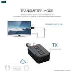 RT02 USB 블루투스 오디오 어댑터 수신 및 송신 2-in-1 블루투스 5.0 핸즈프리 통화 자동차 블루투스 리시버