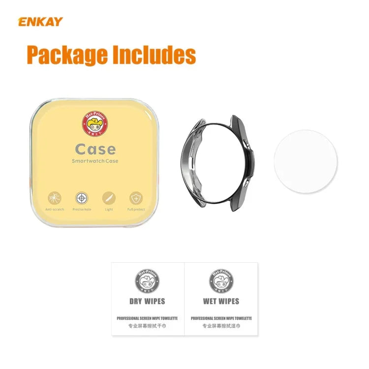 삼성 갤럭시 워치 3 41mm용 2-in-1 ENKAY 햇-프린스 전기 도금 소프트 TPU 케이스 + 0.2mm 9H 2.15D 곡면 엣지 강화유리 필름