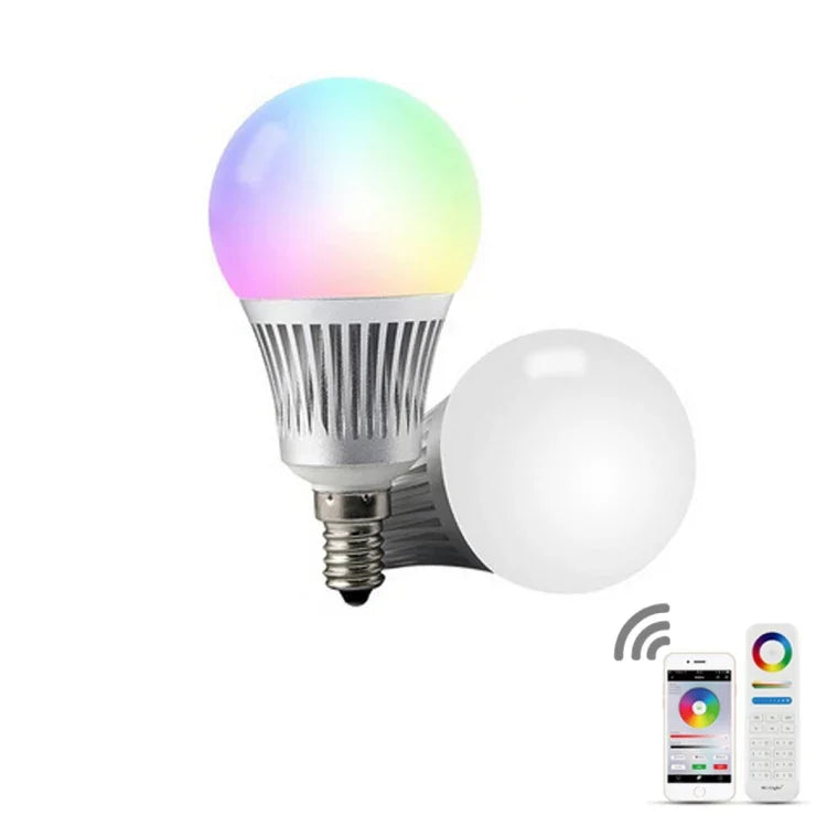 FUT013 5W E14 RGB + CCT LED 전구 AC100~240V 2.4G WiFi 리모컨 조광 가능 LED 조명