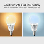 FUT013 5W E14 RGB + CCT LED 전구 AC100~240V 2.4G WiFi 리모컨 조광 가능 LED 조명