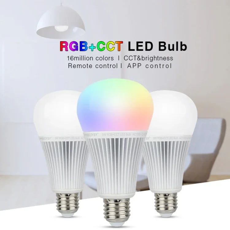 FUT012 E27 9W RGB + CCT LED 전구 조명 100V-240V 풀 컬러 리모컨 스마트 전구 WiFi 2.4G 무선