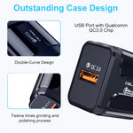 LZ-023 18W QC 3.0 USB 휴대용 여행용 충전기 + 3A USB to 8핀 데이터 케이블, EU 플러그, 8핀 데이터 케이블, EU 플러그