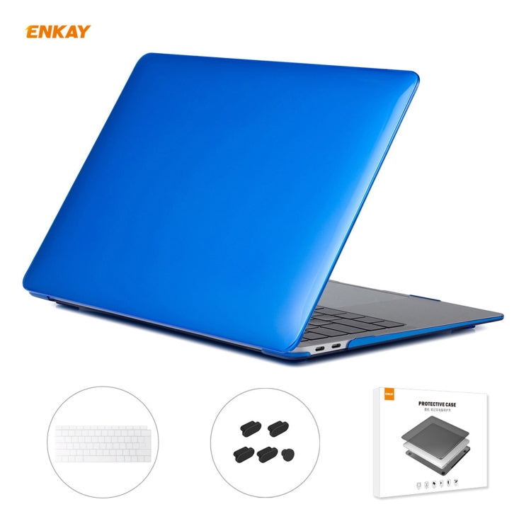 ENKAY 3-in-1 크리스탈 노트북 보호 케이스 + EU 버전 TPU 키보드 필름 + 먼지 방지 플러그 세트, MacBook Air 13.3인치 A1932 (2018)용, MacBook Air 13.3인치 A1932 (2018)용
