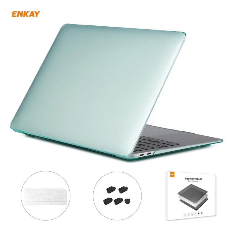 ENKAY 3-in-1 크리스탈 노트북 보호 케이스 + EU 버전 TPU 키보드 필름 + 먼지 방지 플러그 세트, MacBook Air 13.3인치 A1932 (2018)용, MacBook Air 13.3인치 A1932 (2018)용