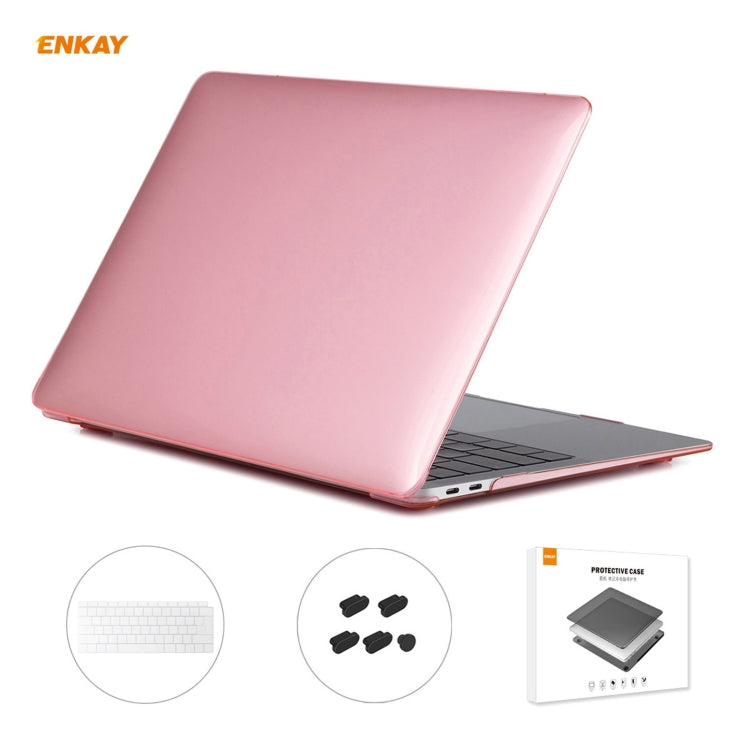 ENKAY 3-in-1 크리스탈 노트북 보호 케이스 + EU 버전 TPU 키보드 필름 + 먼지 방지 플러그 세트, MacBook Air 13.3인치 A1932 (2018)용, MacBook Air 13.3인치 A1932 (2018)용