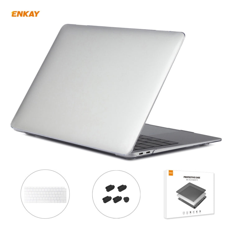 ENKAY 3-in-1 크리스탈 노트북 보호 케이스 + EU 버전 TPU 키보드 필름 + 먼지 방지 플러그 세트, MacBook Air 13.3인치 A1932 (2018)용, MacBook Air 13.3인치 A1932 (2018)용
