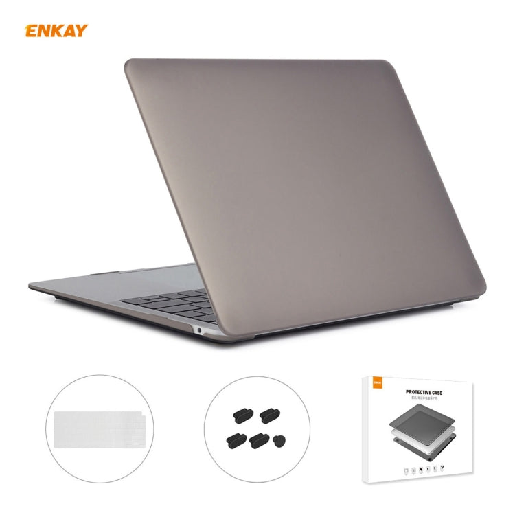 ENKAY 3-in-1 매트 노트북 보호 케이스 + EU 버전 TPU 키보드 필름 + 방진 플러그 세트, MacBook Air 13.3인치 A2179 & A2337 (2020)용