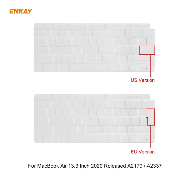 ENKAY 3-in-1 매트 노트북 보호 케이스 + EU 버전 TPU 키보드 필름 + 방진 플러그 세트, MacBook Air 13.3인치 A2179 & A2337 (2020)용