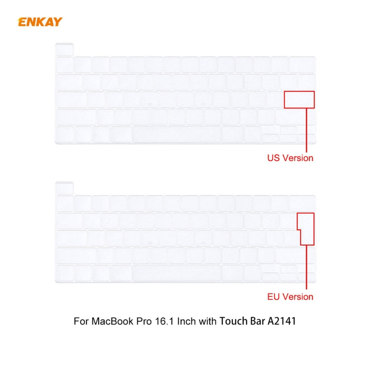 ENKAY 3-in-1 크리스탈 노트북 보호 케이스 + EU 버전 TPU 키보드 필름 + 방진 플러그 세트, MacBook Pro 16인치 A2141 (터치 바 있음)용