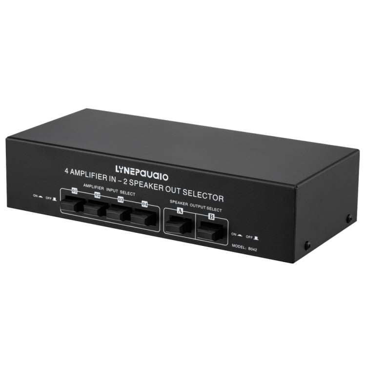 B042 4입 2출 파워 앰프 사운드 스위처 스피커 스위치 분배기, 채널당 300W 무손실 음질, B042
