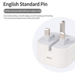 A2344 20W PD 3.0 타입-C / USB-C 접이식 여행용 충전기 + USB-C / 타입-C to 8핀 고속 충전 데이터 케이블 세트, UK 플러그, 길이: 1m, 20W 8핀 길이: 1m