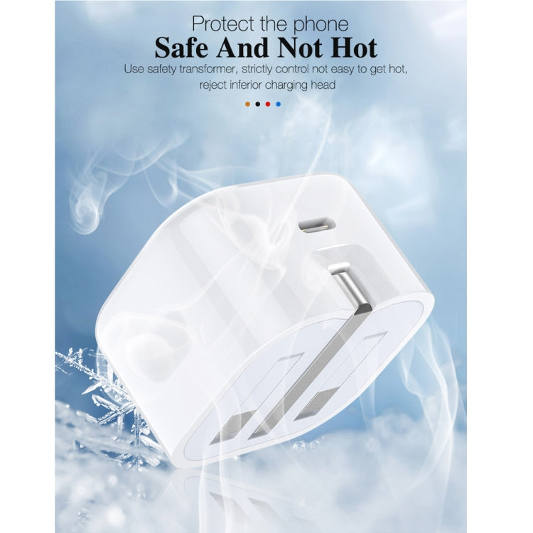 A2344 20W PD 3.0 타입-C / USB-C 접이식 여행용 충전기 + USB-C / 타입-C to 8핀 고속 충전 데이터 케이블 세트, UK 플러그, 길이: 1m, 20W 8핀 길이: 1m