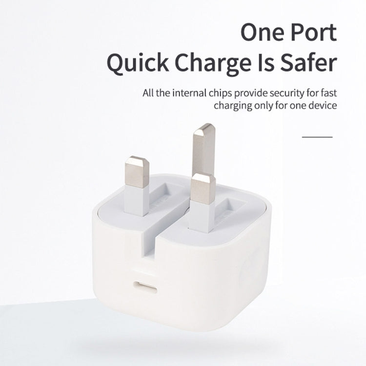 A2344 20W PD 3.0 타입-C / USB-C 접이식 여행용 충전기 + USB-C / 타입-C to 타입-C 고속 충전 데이터 케이블 세트, UK 플러그, 길이: 2m, 20W 타입-C 길이: 2m