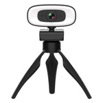 C10 2K HD 왜곡 없는 360도 회전 3단계 보조 조명 USB 드라이버 필요 없는 웹캠, 내장 사운드 선명한 마이크 포함