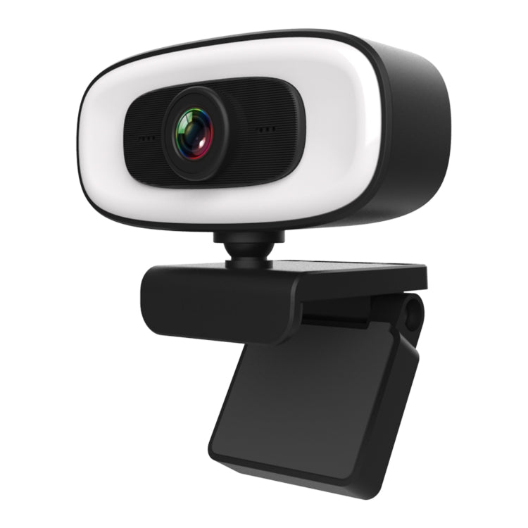 C10 2K HD 왜곡 없는 360도 회전 3단계 보조 조명 USB 드라이버 필요 없는 웹캠, 내장 사운드 선명한 마이크 포함