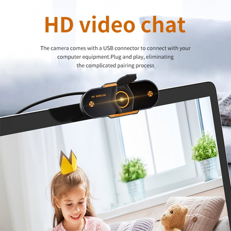 312 1080P HD USB 2.0 PC 데스크탑 카메라 웹캠 마이크 포함, 케이블 길이: 약 1.3m, 일반형, 삼각대 포함, 도청 방지