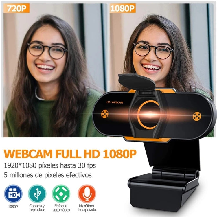 312 1080P HD USB 2.0 PC 데스크탑 카메라 웹캠 마이크 포함, 케이블 길이: 약 1.3m, 일반형, 삼각대 포함, 도청 방지