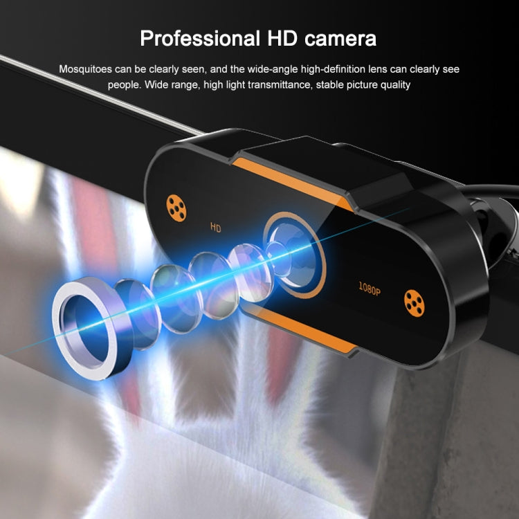 312 1080P HD USB 2.0 PC 데스크탑 카메라 웹캠 마이크 포함, 케이블 길이: 약 1.3m, 일반형, 삼각대 포함, 도청 방지