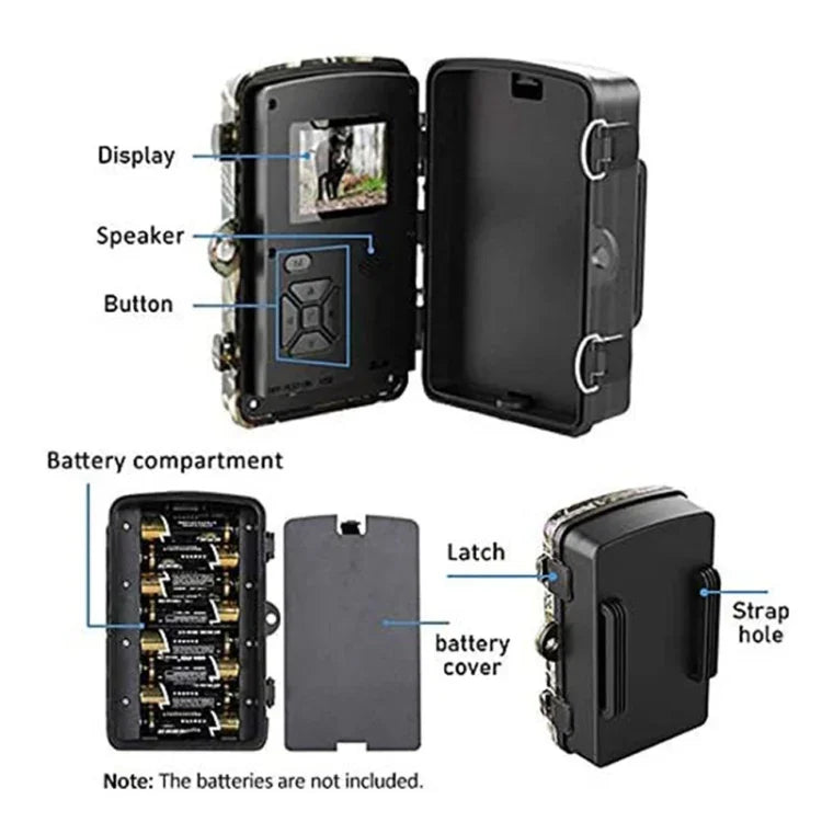 DL001 사냥용 카메라 12MP 1080P 26 LED 940nm 야간 투시, DL001