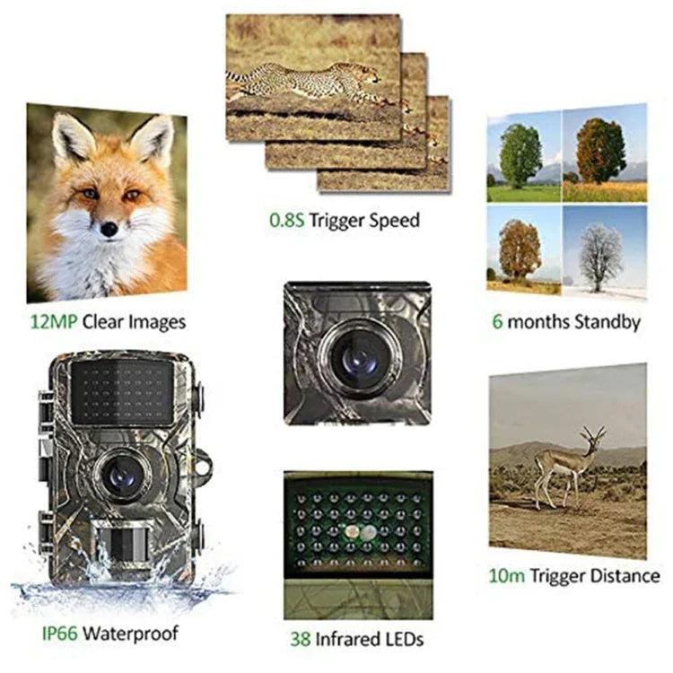 DL001 사냥용 카메라 12MP 1080P 26 LED 940nm 야간 투시, DL001