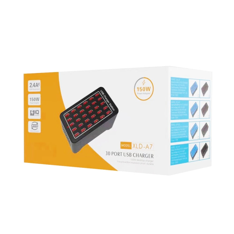 XLD-A7 150W 30 USB 포트 고속 충전 스테이션 스마트 충전기, AC 110-240V, 150W 30 USB 포트 EU 플러그, 150W 30 USB 포트 미국 플러그, 150W 30 USB 포트 호주 플러그, 150W 30 USB 포트 영국 플러그