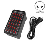 XLD-A7 150W 30 USB 포트 고속 충전 스테이션 스마트 충전기, AC 110-240V, 150W 30 USB 포트 EU 플러그, 150W 30 USB 포트 미국 플러그, 150W 30 USB 포트 호주 플러그, 150W 30 USB 포트 영국 플러그