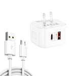 YSY-6087PD 20W PD3.0 + QC3.0 듀얼 고속 충전 여행용 충전기 USB to Micro USB 데이터 케이블 포함, EU 플러그, US 플러그, UK 플러그