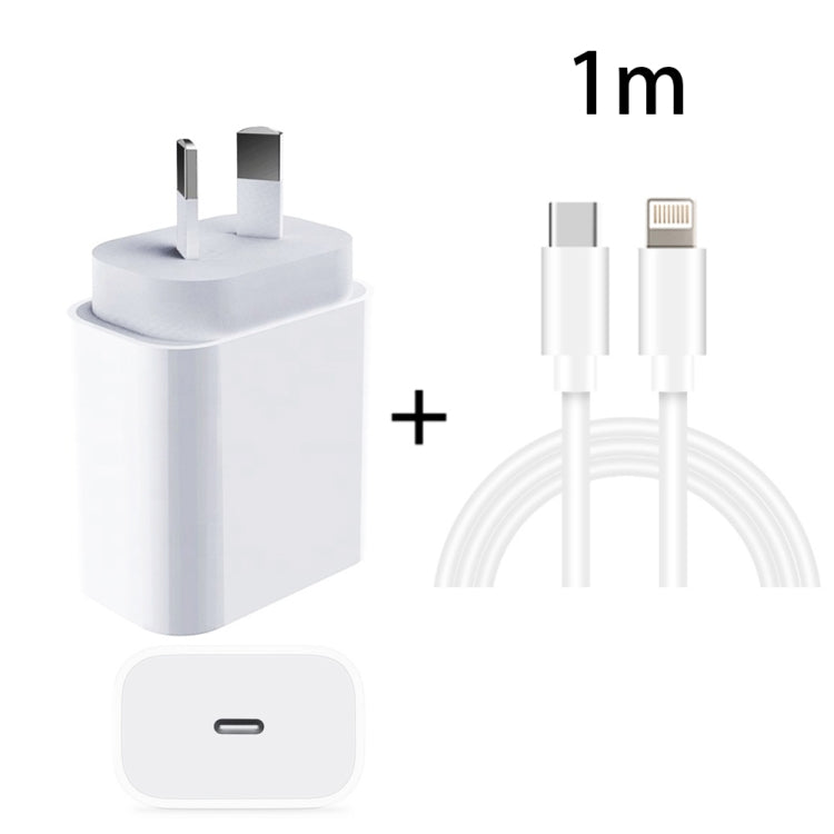PD 20W PD 3.0 여행용 고속 충전기 전원 어댑터 USB-C / Type-C to 8핀 고속 충전 데이터 케이블, AU 플러그