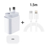 PD 20W PD 3.0 여행용 고속 충전기 전원 어댑터 USB-C / Type-C to 8핀 고속 충전 데이터 케이블, AU 플러그