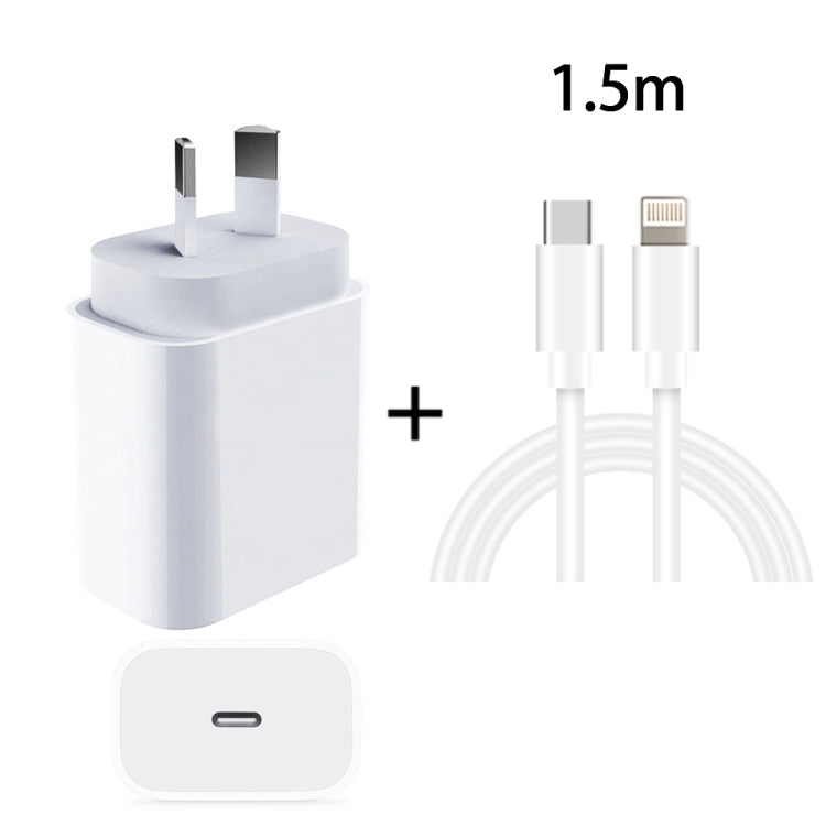PD 20W PD 3.0 여행용 고속 충전기 전원 어댑터 USB-C / Type-C to 8핀 고속 충전 데이터 케이블, AU 플러그