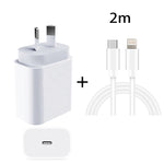 PD 20W PD 3.0 여행용 고속 충전기 전원 어댑터 USB-C / Type-C to 8핀 고속 충전 데이터 케이블, AU 플러그
